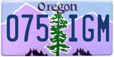 OR license plate 075IGM