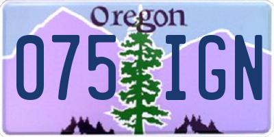 OR license plate 075IGN