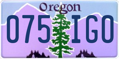 OR license plate 075IGO