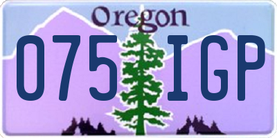OR license plate 075IGP