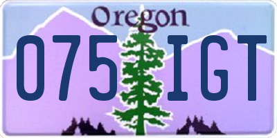 OR license plate 075IGT