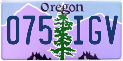 OR license plate 075IGV