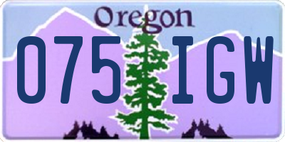 OR license plate 075IGW