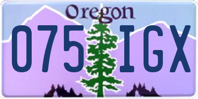 OR license plate 075IGX