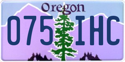 OR license plate 075IHC