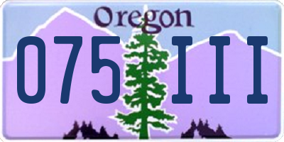 OR license plate 075III