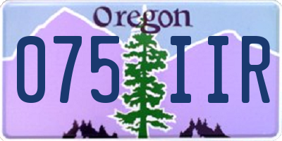 OR license plate 075IIR