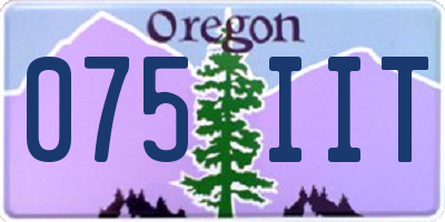 OR license plate 075IIT