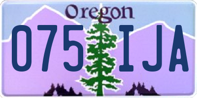 OR license plate 075IJA