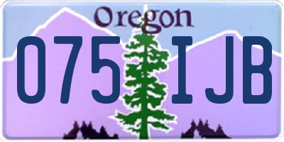 OR license plate 075IJB