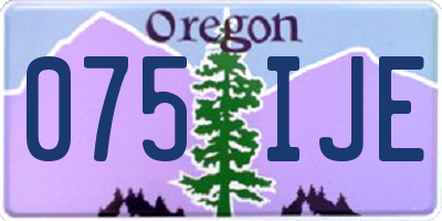OR license plate 075IJE