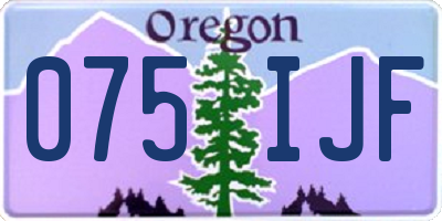 OR license plate 075IJF