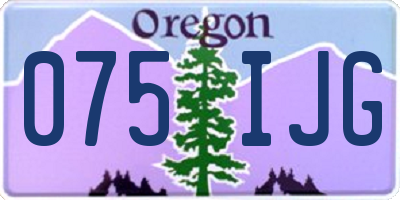 OR license plate 075IJG