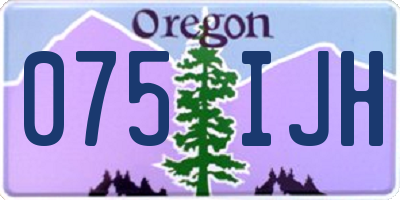 OR license plate 075IJH