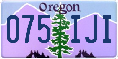 OR license plate 075IJI