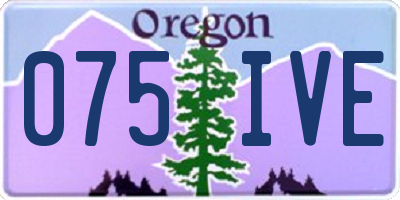 OR license plate 075IVE