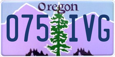 OR license plate 075IVG