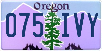 OR license plate 075IVY