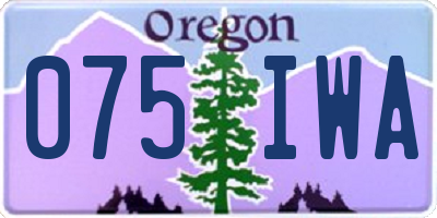 OR license plate 075IWA