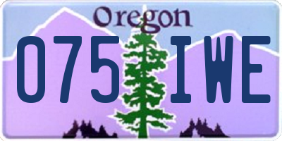 OR license plate 075IWE