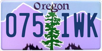 OR license plate 075IWK