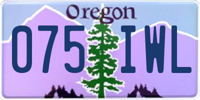 OR license plate 075IWL