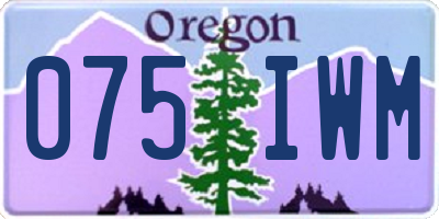 OR license plate 075IWM
