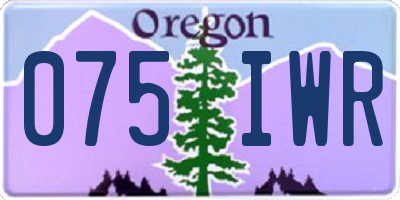 OR license plate 075IWR