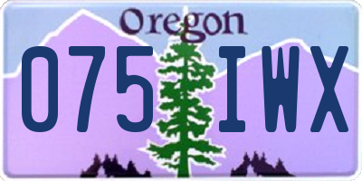 OR license plate 075IWX