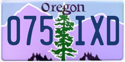 OR license plate 075IXD
