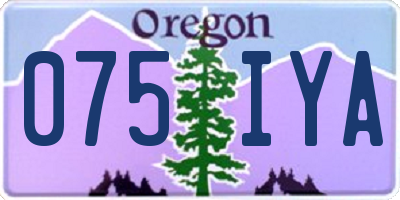 OR license plate 075IYA
