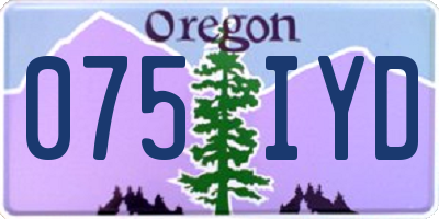 OR license plate 075IYD