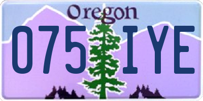 OR license plate 075IYE