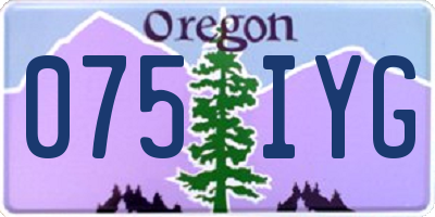 OR license plate 075IYG