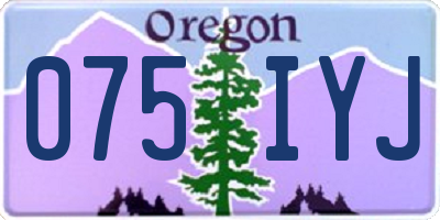 OR license plate 075IYJ