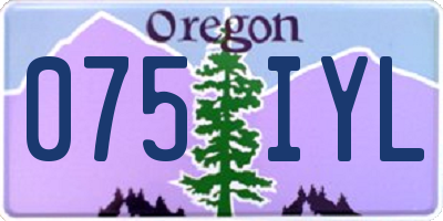 OR license plate 075IYL