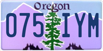 OR license plate 075IYM