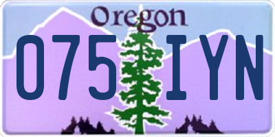 OR license plate 075IYN