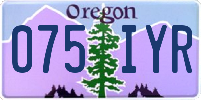 OR license plate 075IYR