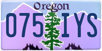 OR license plate 075IYS