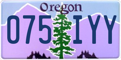OR license plate 075IYY