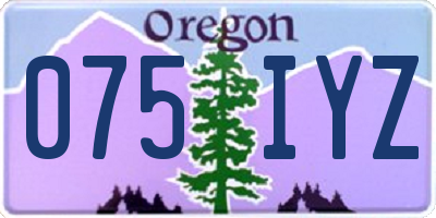 OR license plate 075IYZ