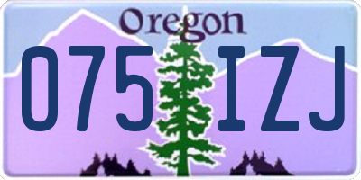 OR license plate 075IZJ