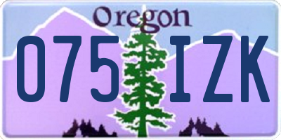 OR license plate 075IZK