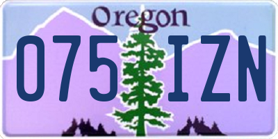 OR license plate 075IZN
