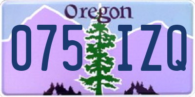 OR license plate 075IZQ