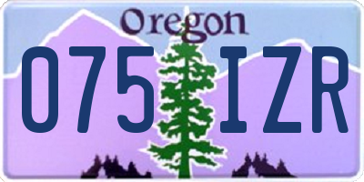 OR license plate 075IZR