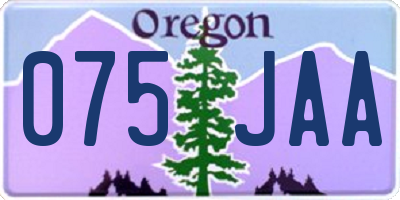 OR license plate 075JAA