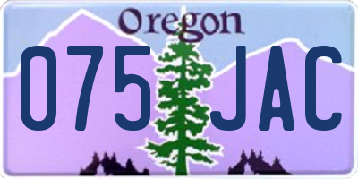 OR license plate 075JAC