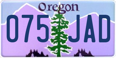 OR license plate 075JAD